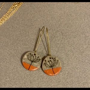 Clay polymer handmade, hand painted earrings